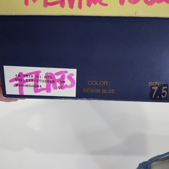 NWT Sebastino Quilted Studded Denim Blue Sneakers Size 7.5 - Picture 15 of 15